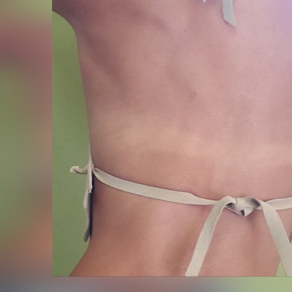 Vintage HB Native American Indian Leather Fringe Halter Crop Top. - Picture 4 of 6